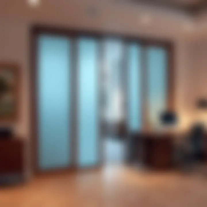 Stylish sliding privacy doors in a contemporary office