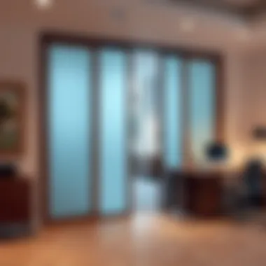 Stylish Sliding Doors in Contemporary Office Stylish sliding privacy doors in a contemporary office