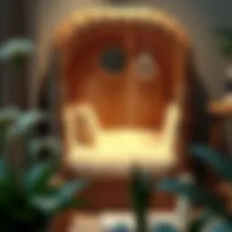 Elegant wicker cat condo with plush bedding