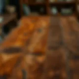 Rustic Elegance in Used Furniture Rustic wooden table showcasing unique grain patterns
