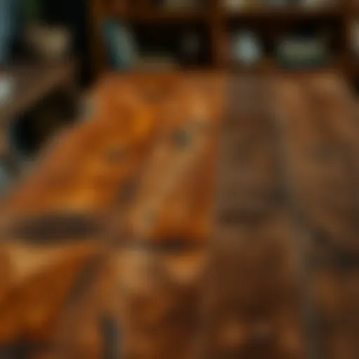 Rustic Elegance in Used Furniture Rustic wooden table showcasing unique grain patterns