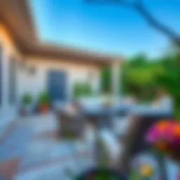 Stylish outdoor patio design featuring various tile patterns