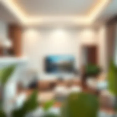 Optimal Space Utilization with TV Stands Space-saving TV stand with cabinet doors in a compact living area