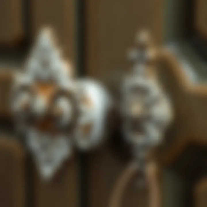 Vintage-Inspired Ceramic Handles Vintage-inspired ceramic cupboard door handles with intricate designs