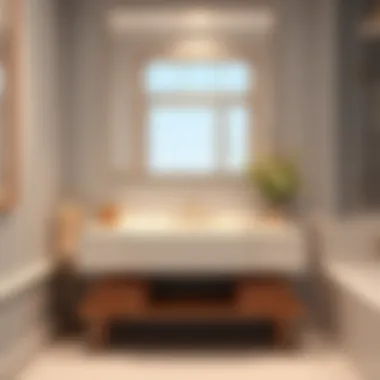 Chic Bathroom Aesthetic Without Backsplash Stylish bathroom featuring backsplashtless vanity top