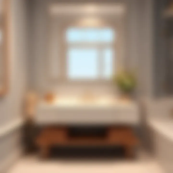 Chic Bathroom Aesthetic Without Backsplash Stylish bathroom featuring backsplashtless vanity top