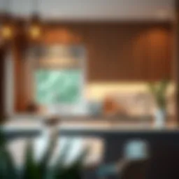 Elegant presentation of a paper roll dispenser in a contemporary kitchen setting