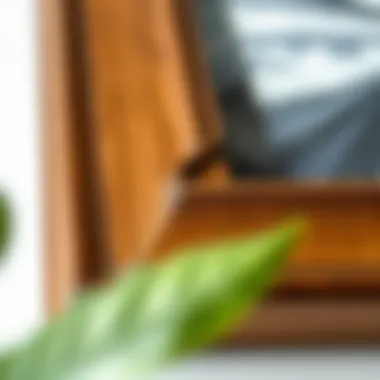 Close-up of the details in a floating frame