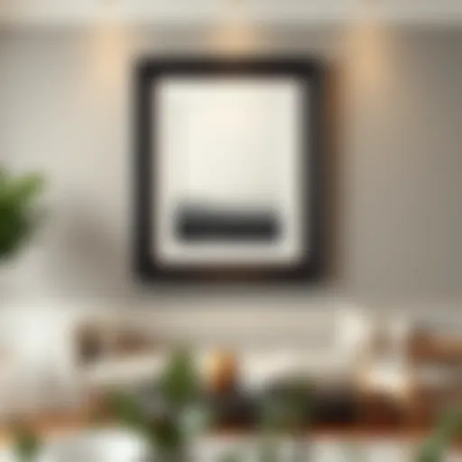 Elegant display of a floating frame showcasing artwork