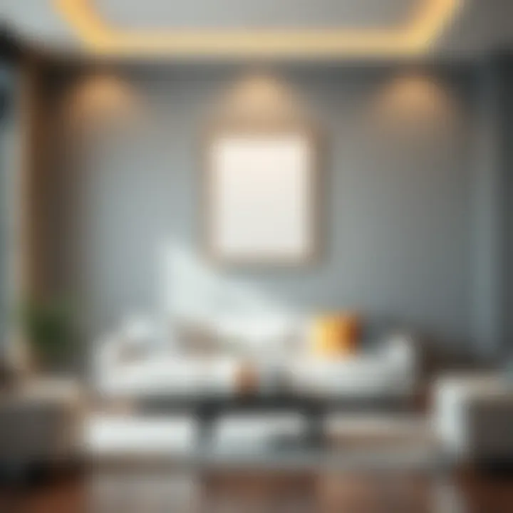 Modern interior featuring a 10 x 12 floating frame