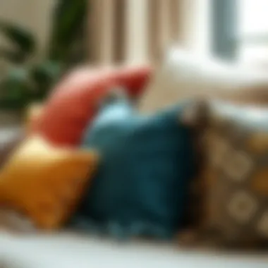 Diverse Materials in Decorative Pillows Close-up of various materials used in decorative pillows