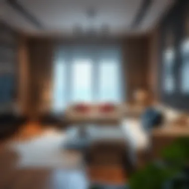 Stylish Integration of Captain's Bed in Living Room Stylish living room featuring captain's bed