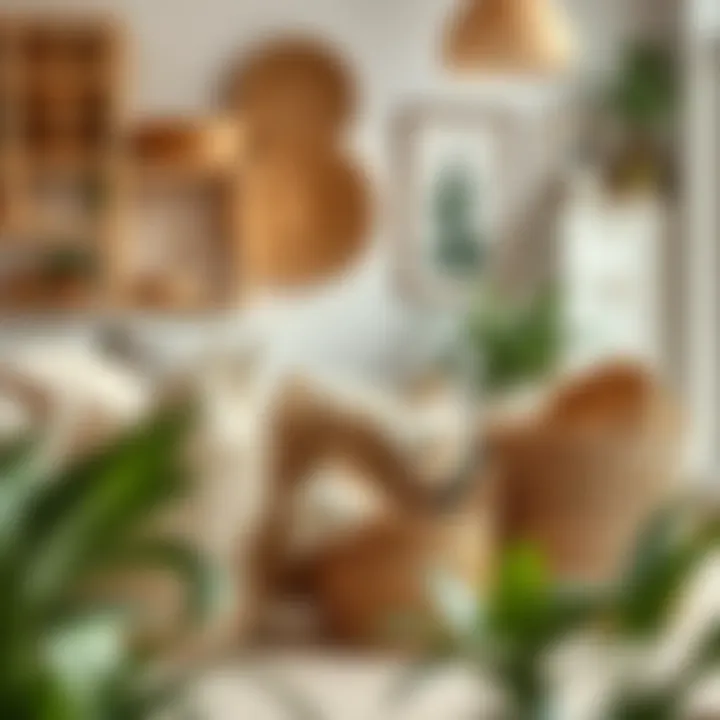 Sustainable living concept with eco-friendly wicker storage solutions