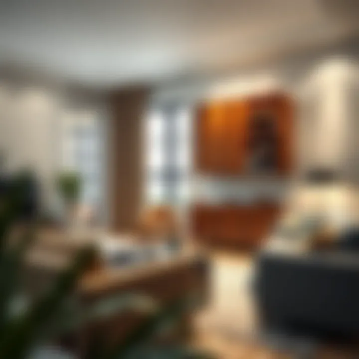 Stylish wall hanging file cabinet in a contemporary living space