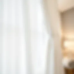 Elegant white curtain pull back showcasing modern decor