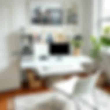 Elegance of the White Desk with Pull-Out Keyboard Tray Elegant white desk showcasing pull-out keyboard tray