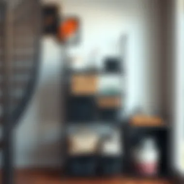 Stylish Organization with Wire Frame Storage Stylish wire frame storage rack showcasing organizational potential