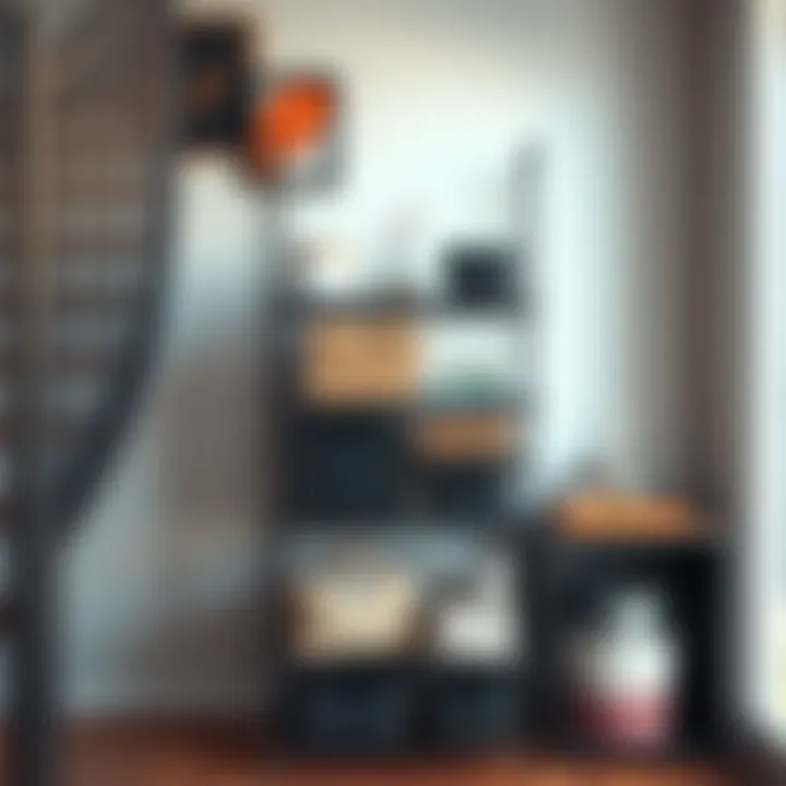 Stylish Organization with Wire Frame Storage Stylish wire frame storage rack showcasing organizational potential