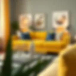 Chic yellow coffee table showcasing elegant decor items