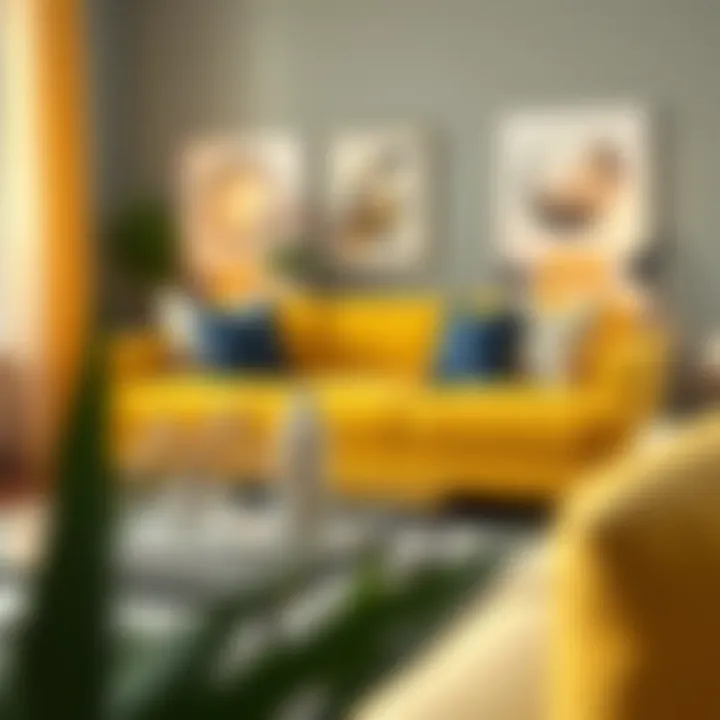 Chic yellow coffee table showcasing elegant decor items