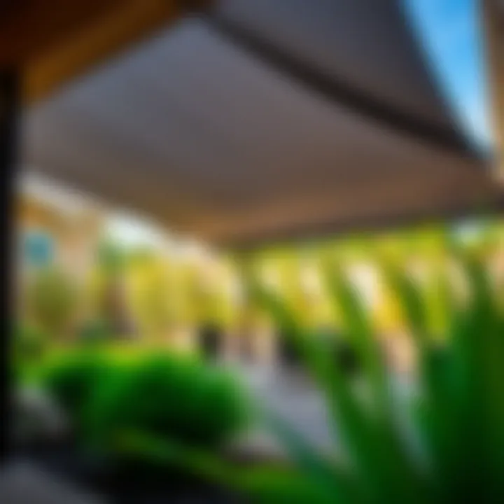 Aesthetic Enhancement of Outdoor Spaces with Sun Shades Aesthetic appeal of exterior sun shades in a landscaped garden