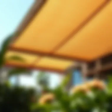 Diverse Types of Exterior Sun Shades Close-up view of various types of exterior sun shades