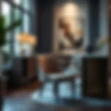 Elegant fabric upholstered dining chair in a modern dining room setting