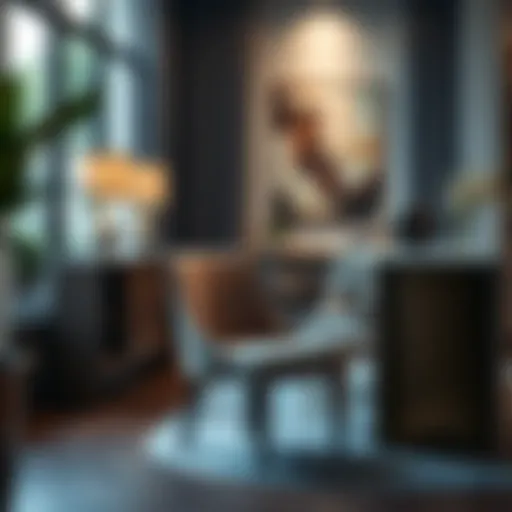 Elegant fabric upholstered dining chair in a modern dining room setting