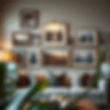 Curated Display of Memories Elegant wall display of framed photographs showcasing various memories