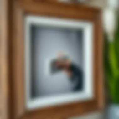 Artisan Craftsmanship in Framing Close-up of a textured frame highlighting the craftsmanship involved