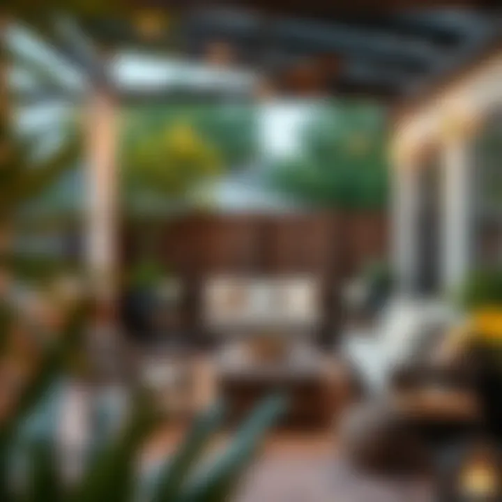 Outdoor Patio Outdoor patio furnished with delivered and assembled pieces