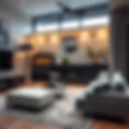 Stylish modern living room with assembled furniture