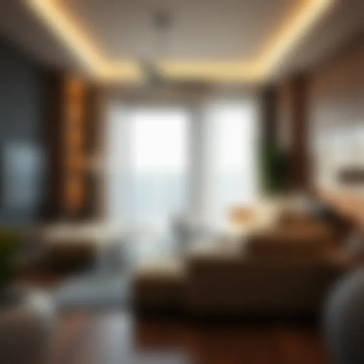 An innovative furniture arrangement in a contemporary living room