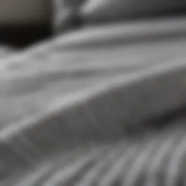 Textural Details of Grey Striped Fabric Close-up of grey striped fabric highlighting texture