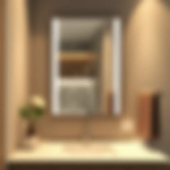 Contemporary Half Bathroom Mirror Elegant half bathroom mirror showcasing contemporary design