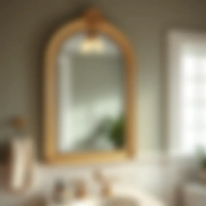 Vintage Style Half Bathroom Mirror Stylish vintage half bathroom mirror enhancing aesthetic appeal