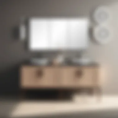 Modern bathroom vanity showcasing dual sinks