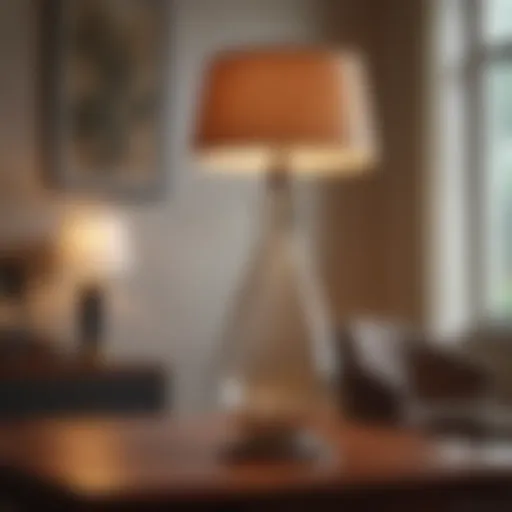 Elegant tabletop lamp casting warm light