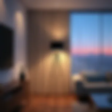 Minimalistic tripod floor lamp complementing a contemporary interior