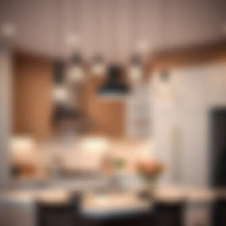 Modern Pendant Light Arrangement in Kitchen Stylish arrangement of modern kitchen pendant lights