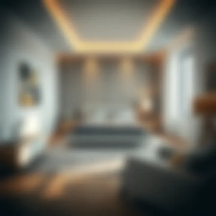 Elegant Bedroom Design with Grey Carpet Elegant grey carpet in a modern bedroom setting