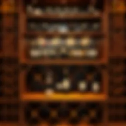 Elegant wooden wine rack showcasing a variety of bottles