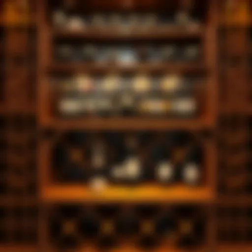 Elegant Wooden Wine Rack Design Elegant wooden wine rack showcasing a variety of bottles