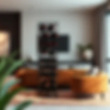 Sleek Modern Metal Wine Rack Sleek modern metal wine rack in a contemporary living space