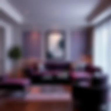 Notable Integrating a Dark Purple Couch into Your Living Room Design