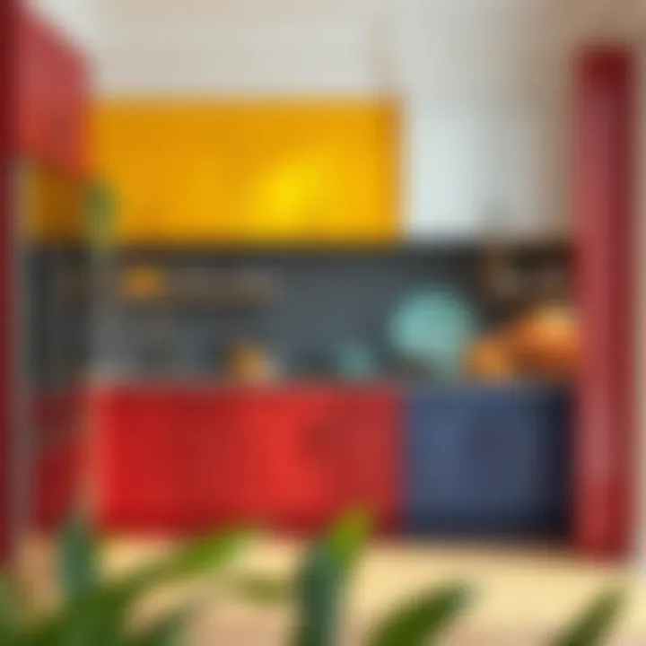 Trendy Kitchen Cabinet Colours Colorful cabinet options representing various trends in kitchen aesthetics.