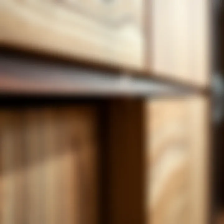 Textured Cabinet Materials Close-up of textured materials used in contemporary cabinetry.