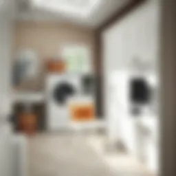 Stylish laundry room chair blending with decor