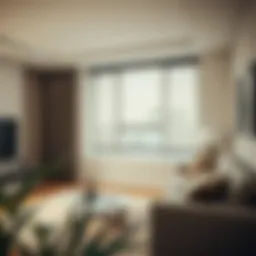 Sleek low profile blinds in a modern living room setting