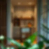 Stylish kitchen cart in a narrow space